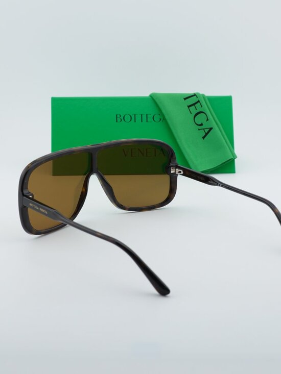 Bottega Veneta BV0167S 003 Shield Sunglasses - Havana/Brown main image 9
